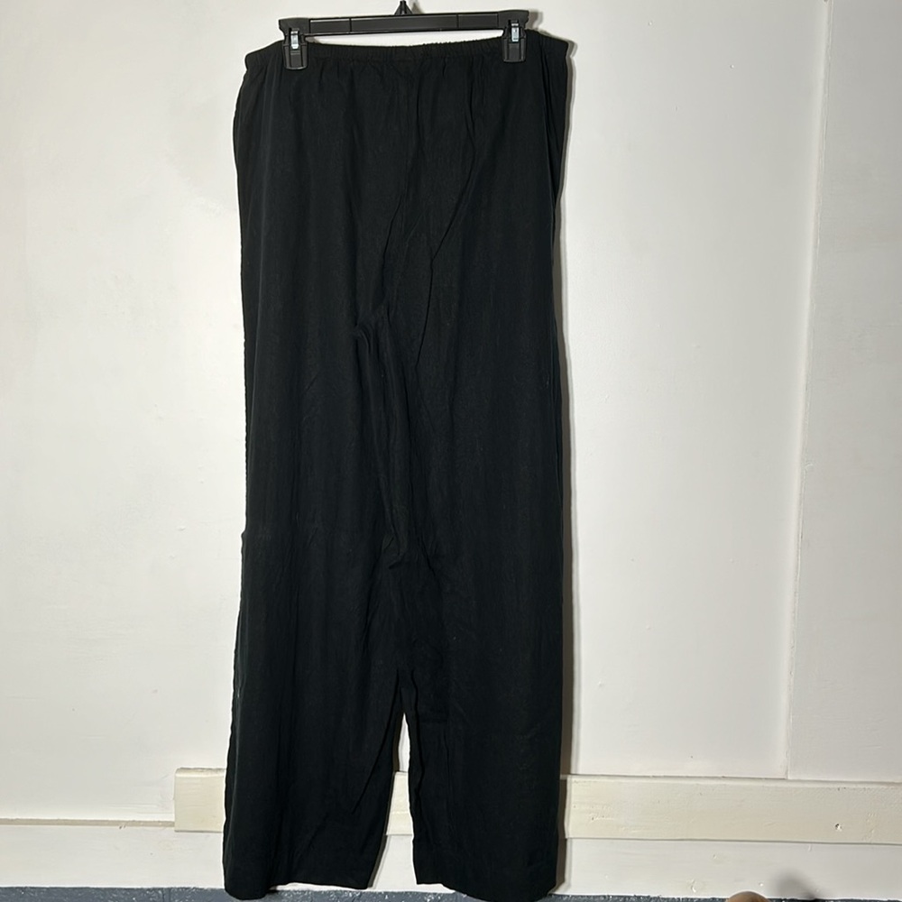 2 Brand new linen pants, drawstring, pockets, black & black/white striped - Picture 3 of 9